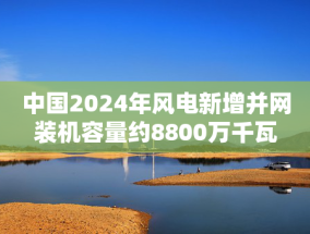 中国2024年风电新增并网装机容量约8800万千瓦