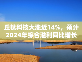 丘钛科技大涨近14%，预计2024年综合溢利同比增长约200%-280%