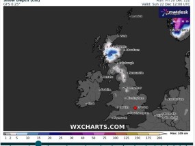 英国气象局发布预警，英国气象地图显示本周末英国人将在哪里看到雪