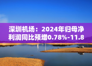 深圳机场：2024年归母净利润同比预增0.78%-11.88%