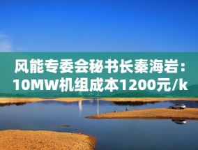 风能专委会秘书长秦海岩：10MW机组成本1200元/kW较为合理