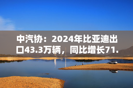 中汽协：2024年比亚迪出口43.3万辆，同比增长71.8%